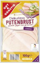 Gut&Günstig Putenbrust Mild Geräuchert 100g