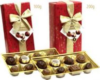 DELL Gift Wrapped Ballotin Snow Flakes Red 100g