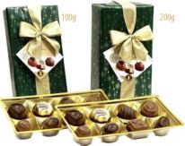DELL Gift Wrapped Ballotin Snow Flakes Green 100g