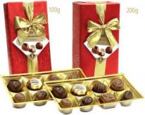 DELL Gift Wrapped Ballotin Metallic Red Gold 200g