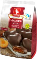 Lambertz Christmas Weiss Gefüllte Lebkuchen-Herzen Zartbitter 150g