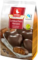 Lambertz Christmas Weiss Lebkuchen-Herzen Zartbitter 150g