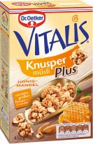 Dr.Oetker Vitalis - Knuspermüsli Plus Honig Mandel 450g