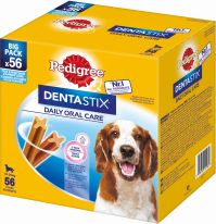 Pedigree Dentastix Daily Oral Care Karton Big Pack Mittelgrosse Hunde 56 Stück (8x7 Stück) 1440g