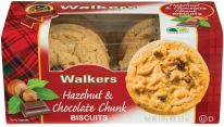 Walkers Chocolate Chunk & Hazelnut Biscuits 150g