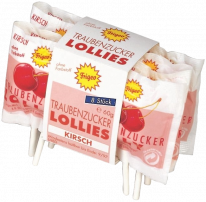 Traubenzucker Lolly Kettenpacks Kirsch 60g