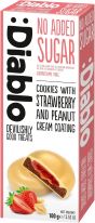 :Diablo No Added Sugar Cookies with Strawberry and Peanut Cream Coating 100g