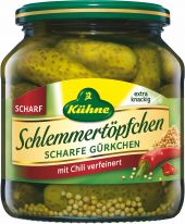 Kühne Schlemmertöpfchen Scharfe Gürkchen 580ml, 12pcs
