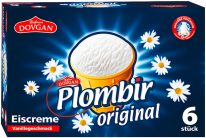 Plombir Eiscreme mit Vanillegeschmack im Waffelbecher 6x120ml
