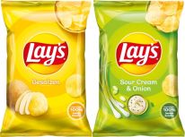 Lays Gesalzen & Sour Cream & Onion 150g, Mix-Carton, 9pcs