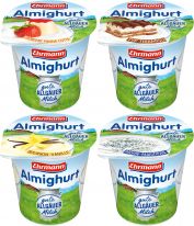 Ehrmann Almighurt Tiramisu/Vanille/Mohn-Marzipan/Erdbeere Panna Cotta 150g, 20pcs