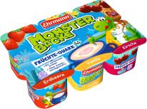 Ehrmann Monster Backe Erdbeere/Vanille/Kirsche 300g, 8pcs