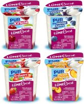 Lünebest Pur auf Frucht Sortiersteige 3,5% Fett Becher 150g, 20pcs