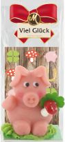 Odenwälder Marzipan Christmas Schwein Kevein mit Pilzbucket im Beutel 30g
