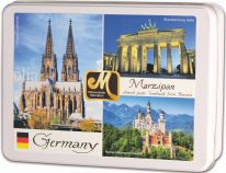 Odenwälder Marzipan Motivdose mit Mandelbällchen - individuell bedruckbares Etikett 150g