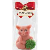 Odenwälder Marzipan Christmas Schwein mit Kleeblatt im Beutel 50g