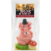 Odenwälder Marzipan Christmas Schwein Casanova Relief mit Pilz im Beutel 100g